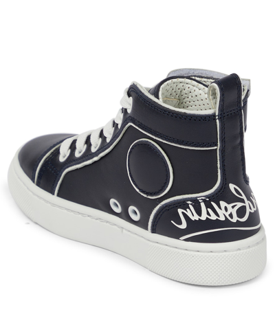 Shop Christian Louboutin Funnytopi High-top Sneakers In Navy/bianco