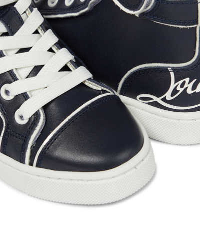 Shop Christian Louboutin Funnytopi High-top Sneakers In Navy/bianco