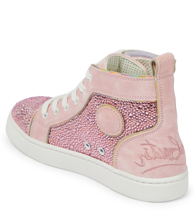 Shop Christian Louboutin Funnytopi Strass Embellished Sneakers In Rosy/cry Ab