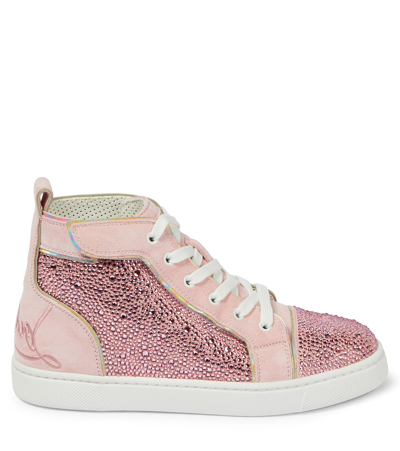 Shop Christian Louboutin Funnytopi Strass Embellished Sneakers In Rosy/cry Ab