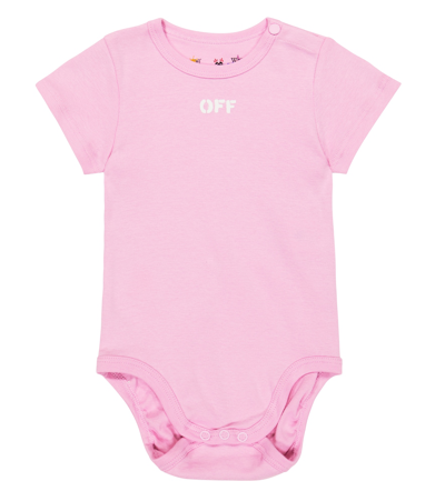 Shop Off-white Baby Set Of 3 Cotton Bodysuits In Multicolor