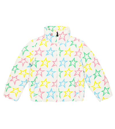 Star multi color print puffer best sale jacket