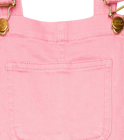 Shop Mini Rodini Logo-embroidered Denim Dungarees In Pink