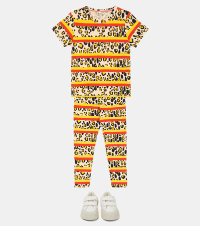 Mini Rodini Printed Cotton Leggings In Multi