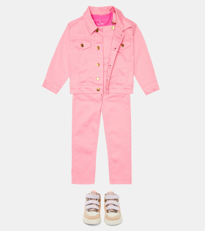 Mini Rodini Pink Jacket For Girl With Nessie In Pink
