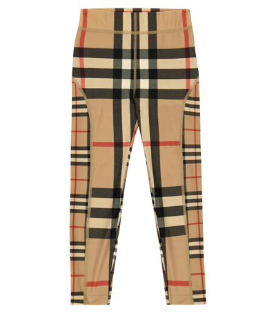 Shop Burberry Vintage Check Leggings In Archive Beige Ip Chk