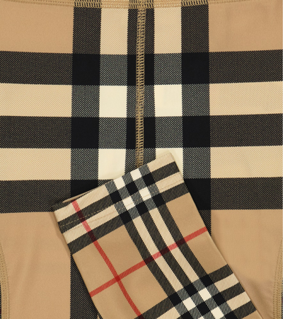 Shop Burberry Vintage Check Leggings In Archive Beige Ip Chk