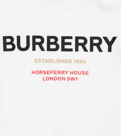 Shop Burberry Baby Logo Cotton Onesie In White