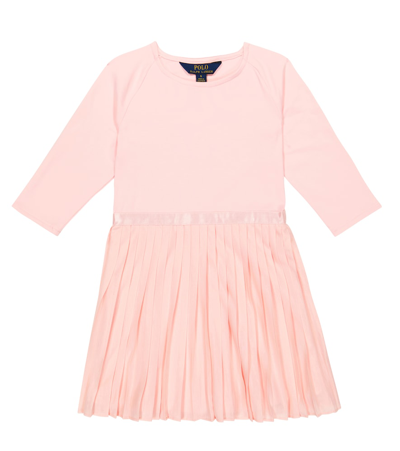 Polo Ralph Lauren Jersey Pleated Dress In Pink Sand