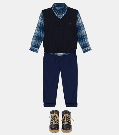 Polo Ralph Lauren Checked Cotton Shirt In 102 Lt Blue/navy Multi Plaid