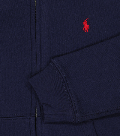 Shop Polo Ralph Lauren Cotton Jersey Zipped Hoodie In Cruise Navy