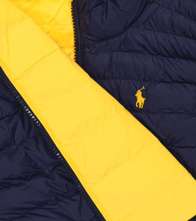 Shop Polo Ralph Lauren Reversible Quilted Vest In Newport Navy/yellowfin