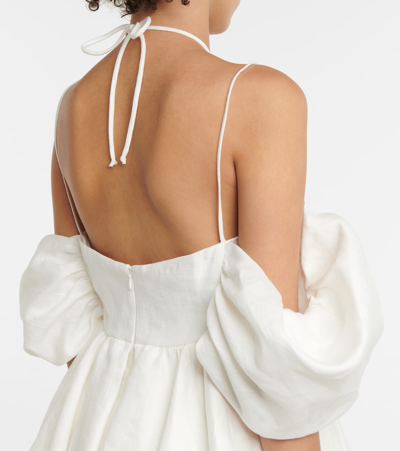 Shop Rasario Embellished Off-shoulder Minidress In White