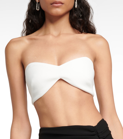 Shop Monot Mônot Diamond Crêpe Bandeau Top In White