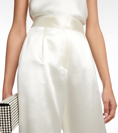 Danielle Frankel Miriam Silk And Wool Pants In Pearl