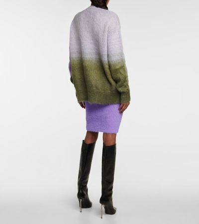 Shop Off-white Dégradé Printed Mohair-blend Sweater In Military Lilac