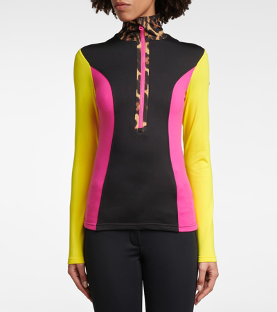 Shop Goldbergh Disco Colorblocked Mockneck Ski Top In Black