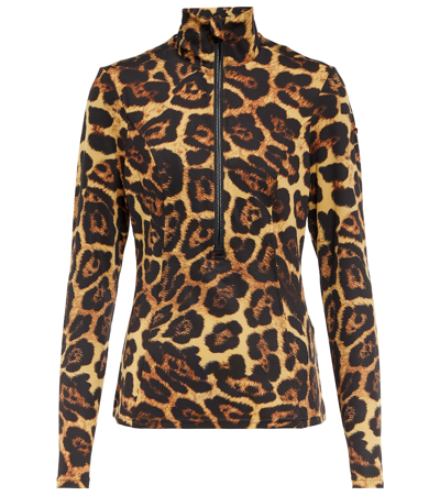Shop Goldbergh Leona Jaguar-print Mockneck Ski Top