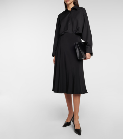 The Row Ivaanka Cashmere & Silk Midi Skirt In Black