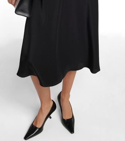 Shop The Row Medela Silk Satin Midi Skirt In Black