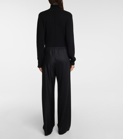 The Row Gala Wide-leg Wool Pants In Black