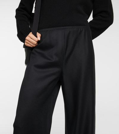 The Row Gala Wide-leg Wool Pants In Black