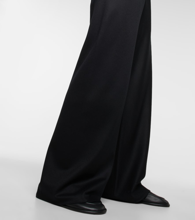 Shop The Row Gala Virgin Wool Wide-leg Pants In Black