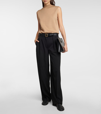 The Row Igor High-rise Wide-leg Pants In Black