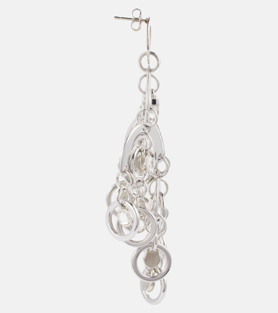 Shop Rabanne Embellished Chandelier Earrings In Silver/crystalk