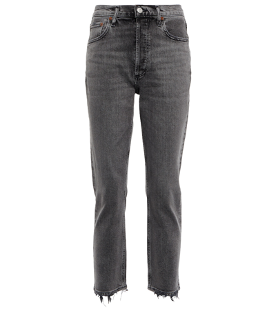 Shop Agolde Riley High-rise Cropped Slim Jeans In Century