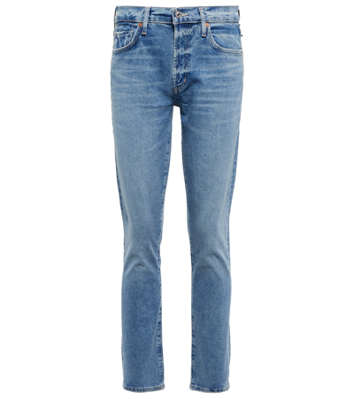 Shop Citizens Of Humanity Skyla Mid-rise Slim Jeans In Watersign