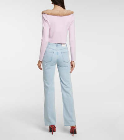 Frame Le Jane High Rise Straight Rhinestone Jeans In Glitz