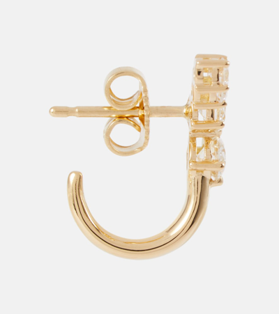 Shop Melissa Kaye Aria Dagger Huggie 18kt Gold Hoop Earrings With Diamonds In Yg
