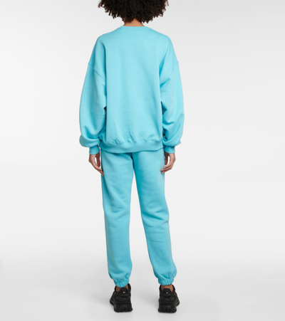 Rotate Birger Christensen Iris Logo Cotton Sweatshirt In Maui Blue