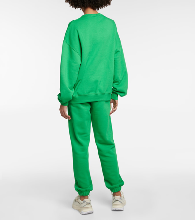 Rotate Birger Christensen Iris Logo Cotton Sweatshirt In Green