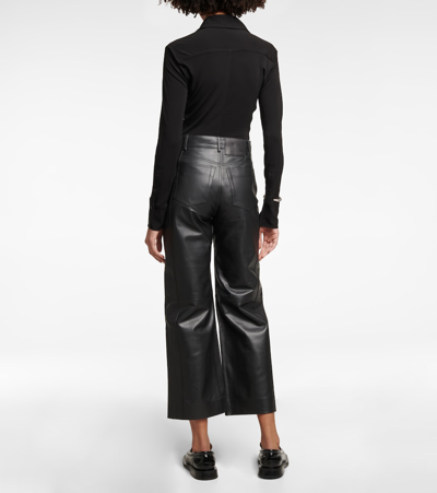 Shop Proenza Schouler White Label High-rise Leather Pants In Black