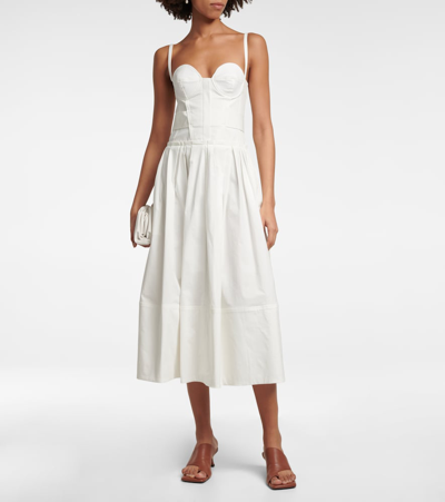 Shop Proenza Schouler Cotton-blend Midi Dress In White