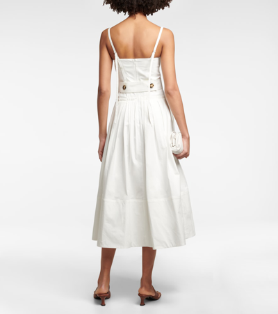 Shop Proenza Schouler Cotton-blend Midi Dress In White