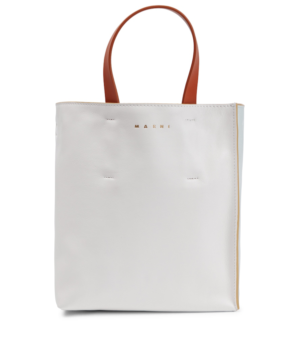 Marni Off-White Leather Museo Patches Tote