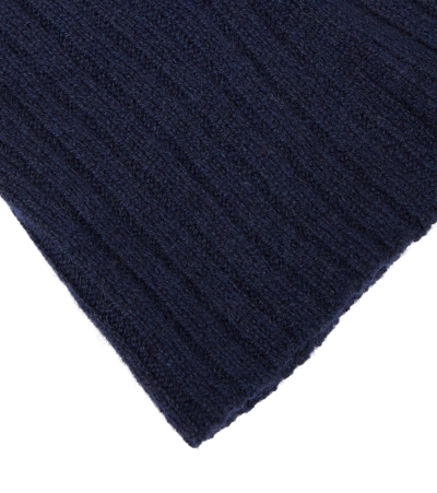 Shop Khaite Cashmere Ribbed-knit Balaclava In Marine