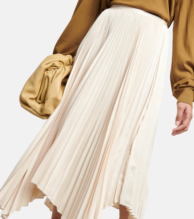 Shop Polo Ralph Lauren Satin Midi Skirt In Guide Beige