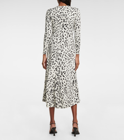 Shop Polo Ralph Lauren Leopard-print Wool-blend Maxi Dress In Snow Leopard