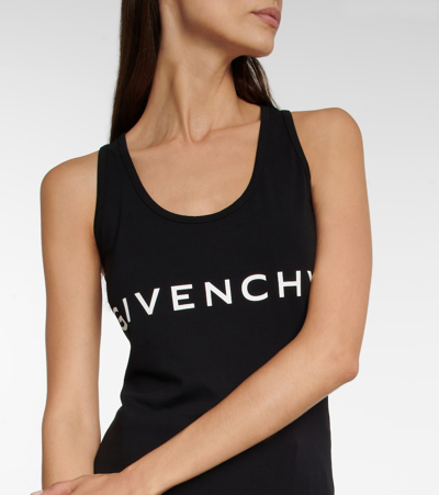 Shop Givenchy Logo Cotton-blend T-shirt In Black