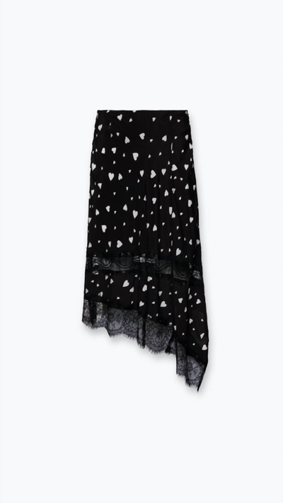 Shop Essentiel Antwerp Zanary Lace Detail Skirt In Black