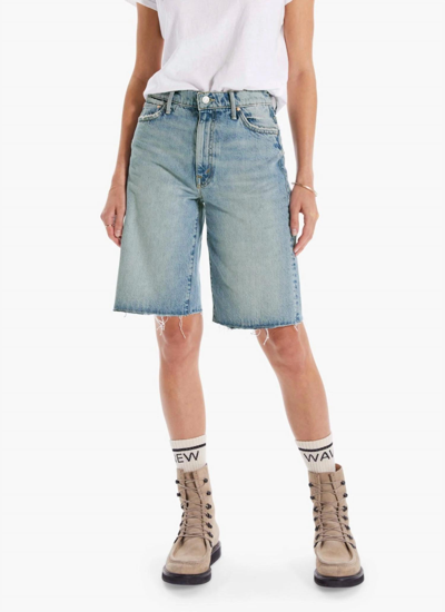 Shop Mother Undercover Knee Fray Short In The Other Side In Blue