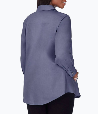 Shop Foxcroft Cici Long Sleeve Top In Midnight Sky In Blue