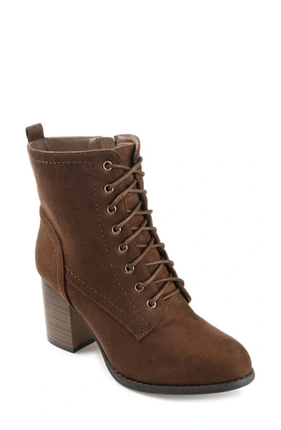 Journee Collection Womens Baylor Stacked Heel Booties In Brown