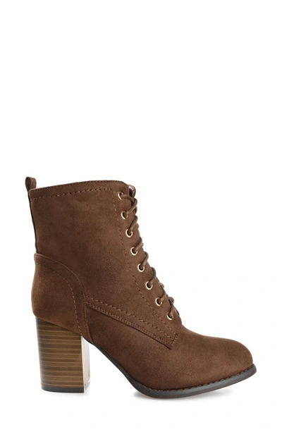 Journee Collection Womens Baylor Stacked Heel Booties In Brown