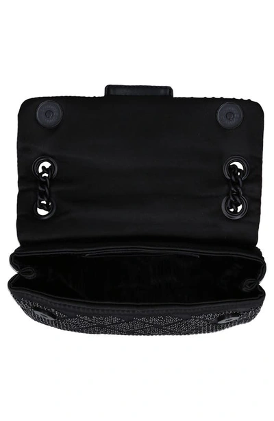 Shop Kurt Geiger Mini Kensington Embellished Fabric Convertible Crossbody Bag In Black