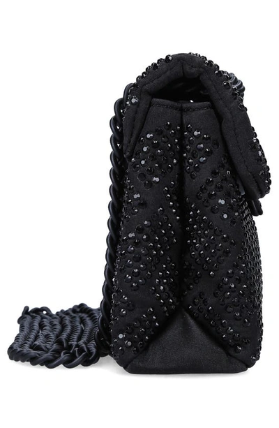 Kurt Geiger Mini Kensington Embellished Fabric Convertible Crossbody Bag In Black